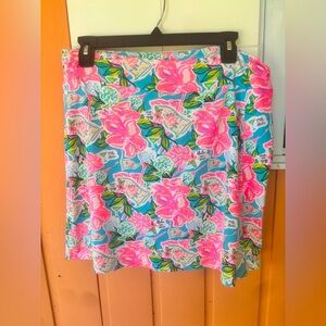 Lulu-B Floral Golf Skort in Pink and Blue